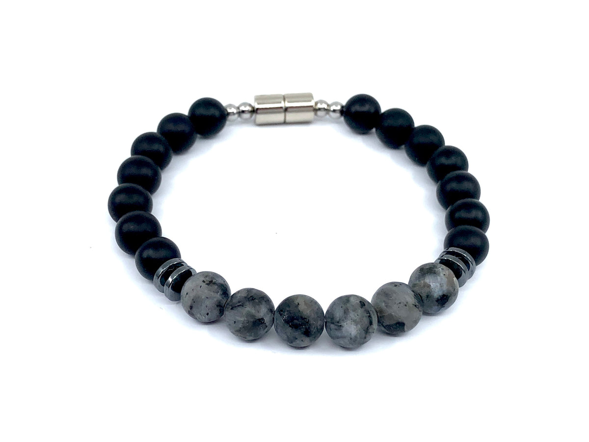 Onyx/ Larvikite ID 8mm