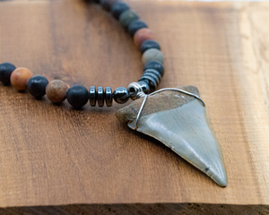 Giant Mako Fossil Shark Tooth Necklace